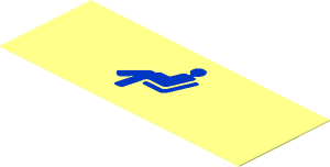 Sticker  1.1 x  2.9 with Blue Sitting Person Icon
