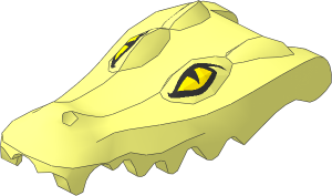Animal Crocodile  4 x  9 Head with Yellow Eye Pattern