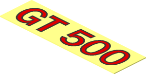 Sticker  0.5 x  1.8 with Red and Black "GT 500" on Transparent Background