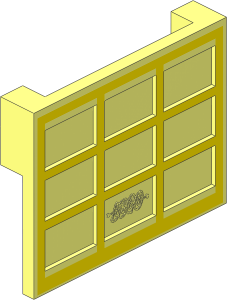 ~Garage Door without Hinge Pins with Yellow Grid Pattern
