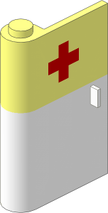 Door  1 x  3 x  4 Left with Vertical Handle with Red Cross on Upper Section and White Lower Section Pattern