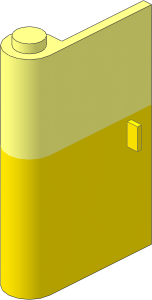 Door  1 x  3 x  4 Left with Vertical Handle with Yellow Lower Section Pattern