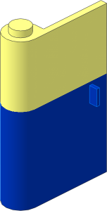 Door  1 x  3 x  4 Left with Vertical Handle with Blue Lower Section Pattern