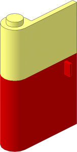 Door  1 x  3 x  4 Left with Vertical Handle with Red Lower Section Pattern