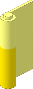 Door  1 x  3 x  4 Right with Vertical Handle with Yellow Lower Section Pattern