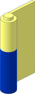 Door  1 x  3 x  4 Right with Vertical Handle with Blue Lower Section Pattern