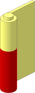 Door  1 x  3 x  4 Right with Vertical Handle with Red Lower Section Pattern