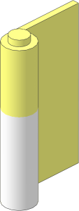 Door  1 x  3 x  4 Right with Vertical Handle with White Lower Section Pattern