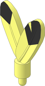 =Minifig Feathers with Pin and Black Tip Pattern