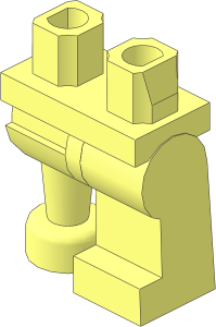 ~Minifig Hips and Legs with Wooden Leg Right (Obsolete)