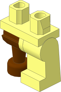 ~Minifig Hips and Legs with Reddish Brown Wooden Leg Right (Obsolete)