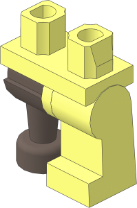 ~Minifig Hips and Legs with Dark Brown Wooden Leg Right (Obsolete)