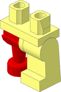 ~Minifig Hips and Legs with Pearl Dark Grey Wooden Leg Right (Obsolete)
