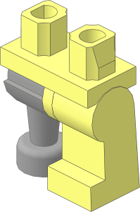 ~Minifig Hips and Legs with Metallic Dark Grey Wooden Leg Right (Obsolete)