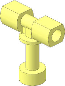 Bar  2L T-shaped with Two Bar Holes and Bottom Tube