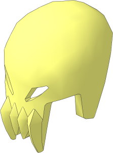 Minifig Helmet Alien Skull with Fangs