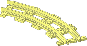 Train Track 4 Studs Wide Curved