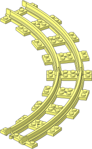 Train Track 4 Studs Wide Curved (Complete 2 Segments)