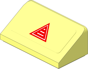 Slope Brick 31  1 x  2 x  0.667 with Red Triangle Sticker