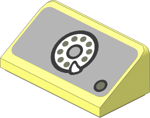 Slope Brick 31  1 x  2 x  0.667 with Telephone Dial and Button Sticker