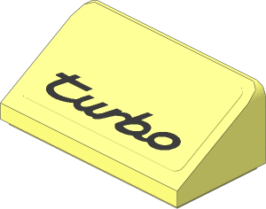 Slope Brick 31  1 x  2 x  0.667 with Black "turbo" Sticker