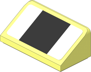 Slope Brick 31  1 x  2 x  0.667 with Black Stripe on White Background Stickers