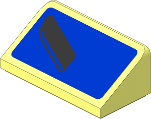Slope Brick 31  1 x  2 x  0.667 with Black Air Vent on Blue Background Right Sticker