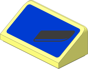 Slope Brick 31  1 x  2 x  0.667 with Black Air Vent on Blue Background Left Sticker