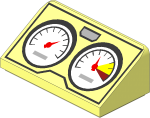 Slope Brick 31  1 x  2 x  0.667 with Gauges Pattern