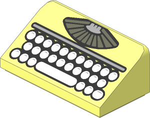 Slope Brick 31  1 x  2 x  0.667 with Typewriter Pattern