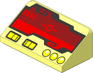 Slope Brick 31  1 x  2 x  0.667 with Red Screen Console Pattern
