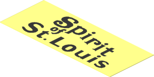 Sticker  1.2 x  3 with "Spirit of St. Louis" Right