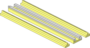 Train Track 12V Tapered Straight (Complete w/o End Sleepers)