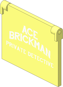 Glass for Window  1 x  4 x  3 Opening with "ACE BRICKMAN PRIVATE DETECTIVE" Pattern