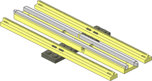 Train Track 12V Slotted Straight with Isolation (Complete)
