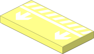 Tile  2 x  4 with White Short Lines and Arrows Right Sticker
