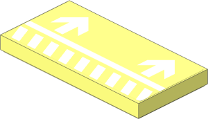 Tile  2 x  4 with White Short Lines and Arrows Left Sticker