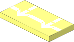 Tile  2 x  4 with White Broken Line and Arrows Sticker