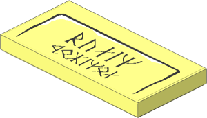 Tile  2 x  4 with Large Runes Sticker