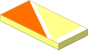 Tile  2 x  4 with Orange Triangle Top Left Pattern