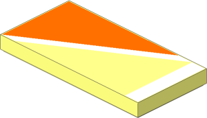 Tile  2 x  4 with Orange Triangle Top Right Pattern