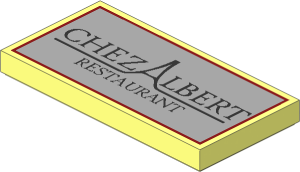 Tile  2 x  4 with "Chez Albert Restaurant" Pattern
