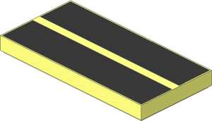 Tile  2 x  4 with  2 Black Stripes Pattern