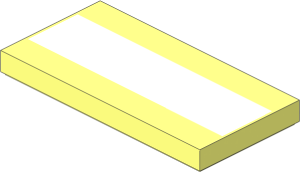 Tile  2 x  4 with White Stripe Pattern
