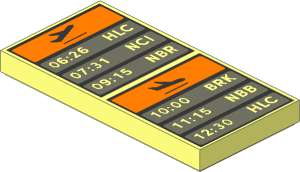 Tile  2 x  4 with Airport Departures and Arrivals Board Pattern