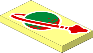 Tile  2 x  4 with Classic Space Logo Pattern