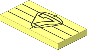 Tile  2 x  4 with Silver "7" and Grille Lines Pattern