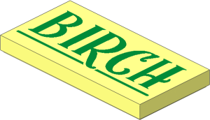 Tile  2 x  4 with Metallic Gold "BIRCH" Pattern