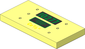 Tile  2 x  4 with Gold "10277" and Yellow "Ce 6/8" with 6 Rivets Pattern