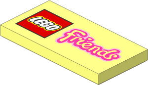 Tile  2 x  4 with LEGO Friends Logo Pattern